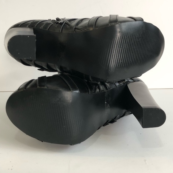 Woman’s black buckle platform zip up ankle boots size 6 - Picture 7 of 13